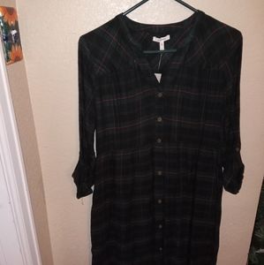 Nwt maurices button down plaid dress